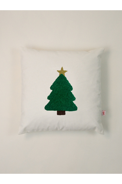 Galia Tasarım Star Tree New Year Series New Year Pine Tree Velvet Punch Throw Pillow Pillowcase