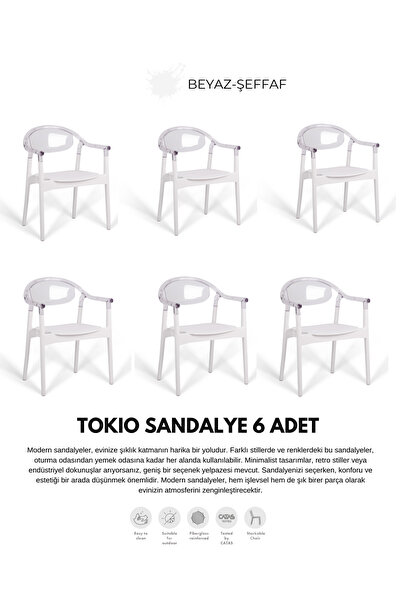 Daim Plastik TOKIO LÜX CAFE & RESTAURANT SANDALYESİ 6 LI SET