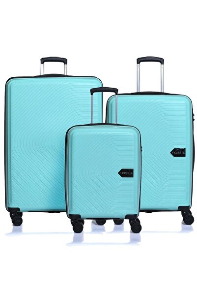 Fossil Unisex 201x PP Polipropilen Kırılmaz Büyük, Orta, Kabin 3'lü Valiz Seti