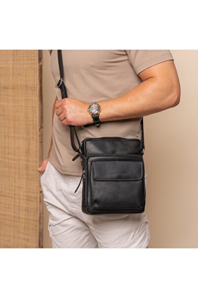 The Chesterfield Brand Men's bag, The Chesterfield Brand, made of genuine leather, Laveno, Black