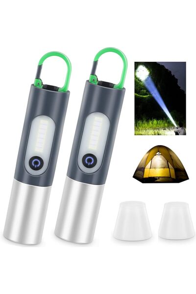 MSATECH مصباح يدوي تلسكوبي متعدد الوظائف فائق السطوع وقابل لإعادة الشحن (عبوة من قطعتين) - 4 أوضاع