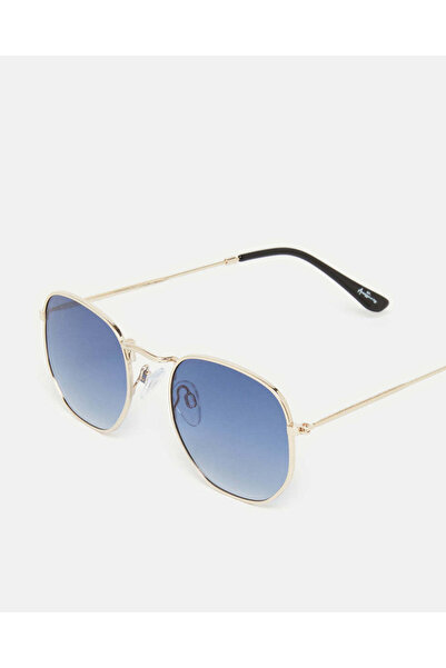 REDTAG Men Blue Hexagonal Sunglasses