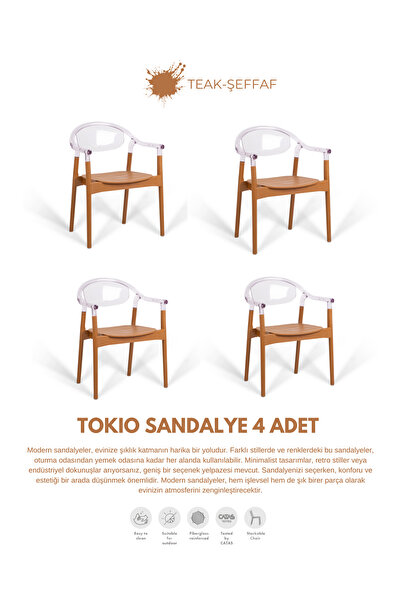 Daim Plastik Tokıo Lux Cafe & Restaurant Sandalyesi 4 lü set