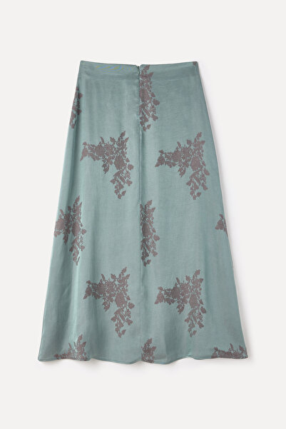 Mudo Jacquard Patterned Slit Midi Skirt
