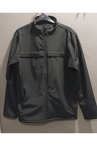 DYNAMO Men's Stand-Up Collar Water Repellent Lycra Softshell Fabric Plus Size Coat