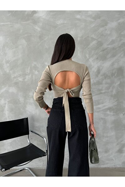 QADİSH Crop with Open Back and Binding Detail
