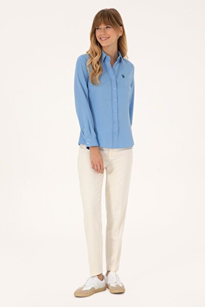 U.S. Polo Assn. Women's Light Blue Long Sleeve Basic Shirt 50316711-Vr003
