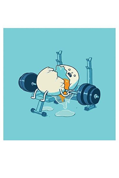 Drub Alabdaa Atik Gym-Inspired Wall Decor Blue/Beige/Black 30x30cm