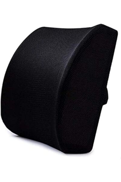 Generic Memory Foam Lumbar Support Back Cushion with 3D Mesh Cover - Black