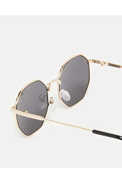 REDTAG Boys Black Aviator Hexagonal Sunglasses