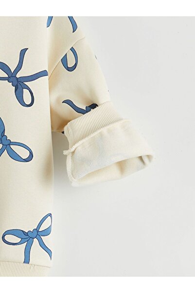 LC Waikiki Lcw Kids Bow Printed Girls' Sweatshirt and Leggings