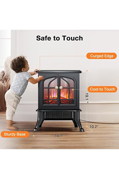 Denx The classic 3D electric flame heater creates a warm and luxurious atmosphere.