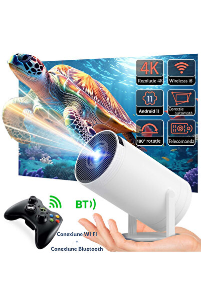 Mirunia HY300 PRO Smart LED Portable Projector, 4K, Android 11, Wi-Fi6