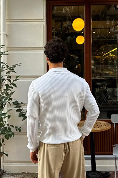 Flaw Wear Buttoned Polo Neck Knitwear Sweater