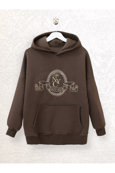 HİJABAYA Μπροστινός ιδρώτας με κεντημένη κουκούλα