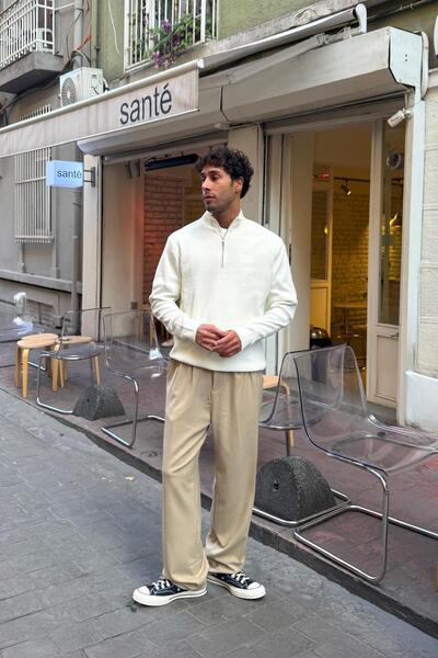 Flaw Wear Ribbed Zippered Knit Sweater