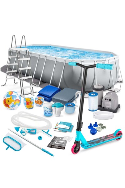 Other Basen ogrodowy stelażowy 610 x 305 x 122 cm 21w1 INTEX 26798 + hulajnog...