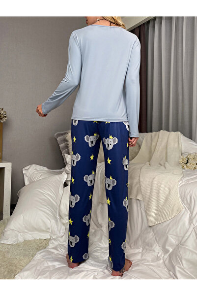 FridayIn Casual Round neck Printing Splicing Regular sleeve Pajama