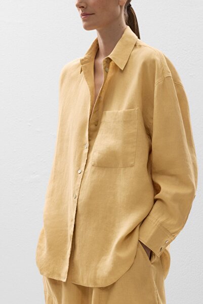 Oysho 100% linen relaxed shirt