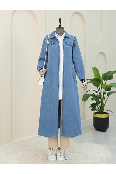 HİJABAYA Довгі джинси з білими вставками на плечах і блискавкою