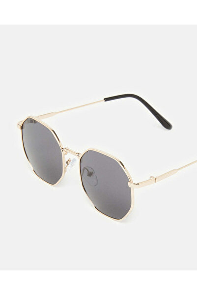 REDTAG Boys Black Aviator Hexagonal Sunglasses