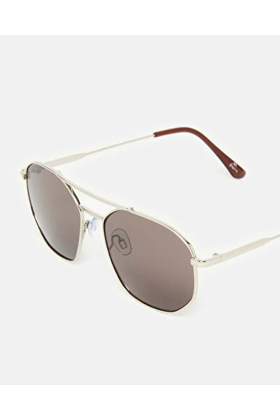 REDTAG Men Black And Silver Hexagonal Sunglasses