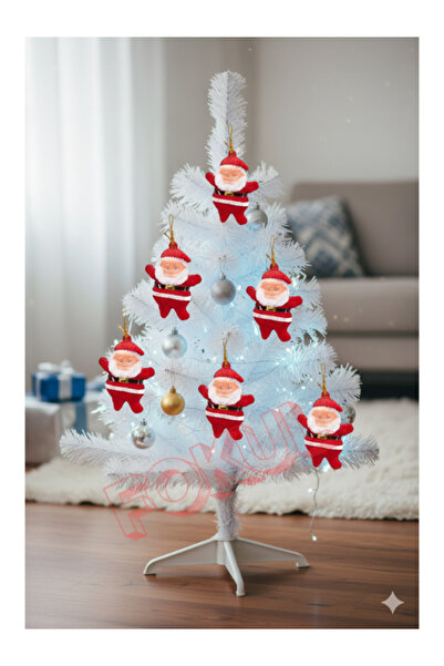 FOKUL Christmas Tree Ornament 6 Pieces Santa Claus Ornament Christmas Figure Set of 6 Red Christmas Tree Santa Claus Ornament