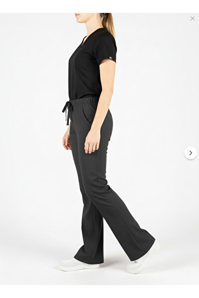 Class Üniforma Pantaloni cu un singur fund antracit material elastic evazat Uniformă pentru asistentă medicală