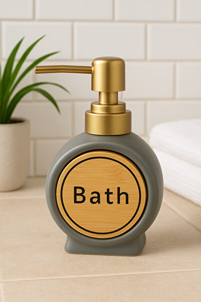 ARVALE 300 ml Yuvarlak Porselen Tezgah Üstü Banyo Mutfak Sıvı Sabunluk Ve Bul...