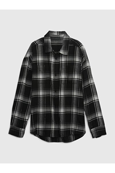 GAP Erkek Siyah Flannel Gömlek