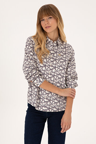 U.S. Polo Assn. Women's Cream Long Sleeve Shirt 50316376-Vr256