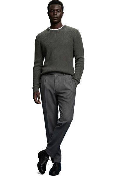 ANTHONY JACKSON Premium Cotton Ribbed Knit Sweater Giordani