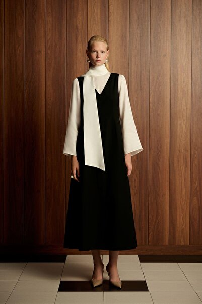 TERZİ DÜKKANI ARLES KREP JİLE-BLUZ TAKIM SİYAH