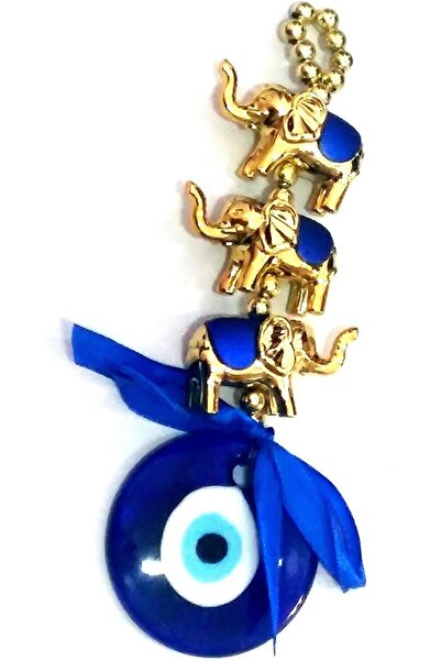 Generic RIPE INDIA Astroghar Evil Eye with 3 Elephant Hanging for Protection from Evil Eye