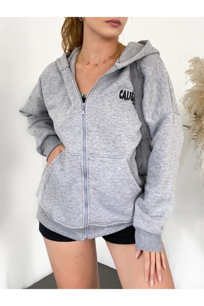 HİJABAYA Φλις εφίδρωσης με στάμπα με κουκούλα