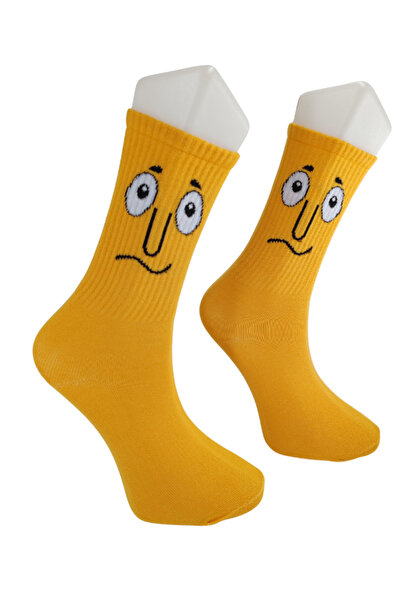 Shuttle Park Special Series Happy Colorful Smiley Patterned Socks Fun Comfortable Stylish Design Style Socks Combed Cotton Socks