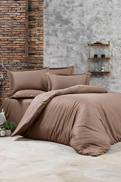 Minteks Σετ Παπλωματοθήκης Διπλού Κρεβατιού Deluxe από Βαμβακερό Σατέν