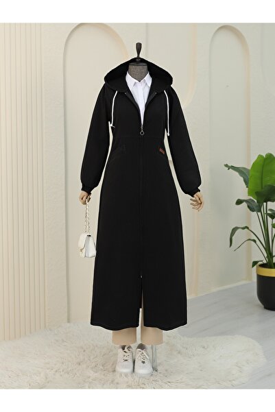 HİJABAYA Дънкова шапка с качулка, еластични ръкави и странични джобове