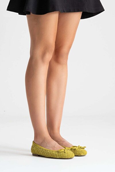 Zeynep Sıradağlı Preslie Γυναικείες Δερμάτινες Μπαλαρίνες Φιστίκι Σουέντ