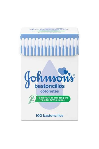 Johnson's أعواد قطنية من جونسون آند جونسون - عبوة من 100 قطعة