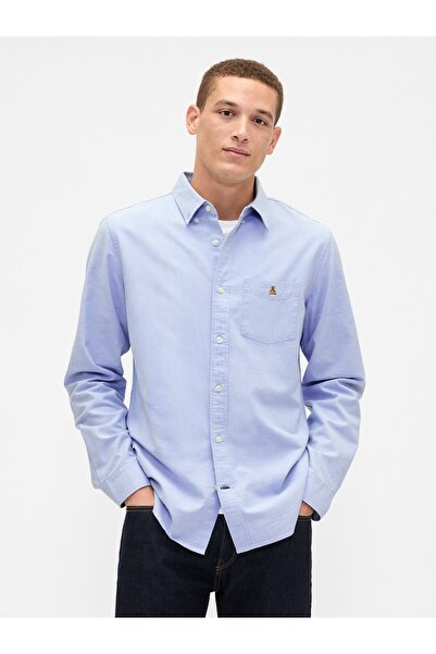 GAP Erkek Mavi Standart Fit Oxford Gömlek