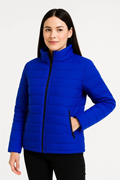 GENCULUS Bomber Mont Jacket – Water Repellent Fabric, Quilted Lining, Zippered, Winter S Cobalt Blue