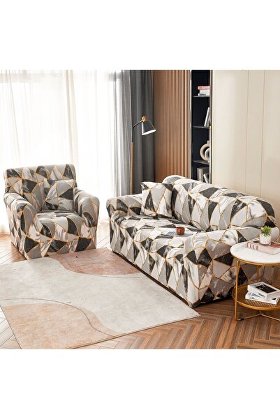 Inovius Set of 3-Seater Sofa Covers, 2-Seater Sofa and 2 Modern Elastic Armch...