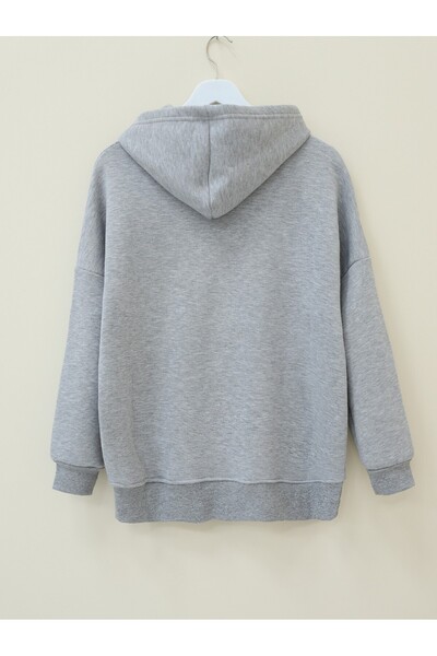 HİJABAYA Μπροστινός ιδρώτας με κεντημένη κουκούλα