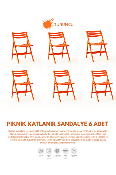 Daim Plastik PİKNİK KATLANABİLİR SANDALYE 6 LI SET