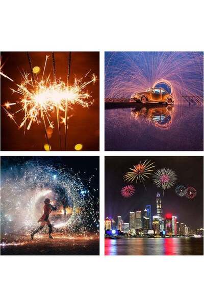 Sasb لوحة حائط متعددة الألوان مكونة من 4 قطع 40 × 40 سم