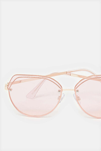 REDTAG Women Pink And Gold Oversize Sunglasses