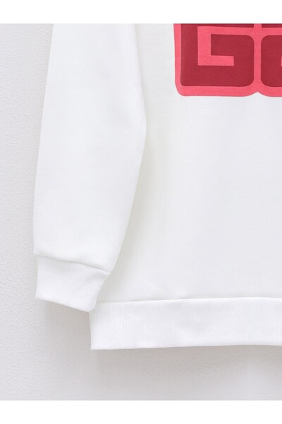 HİJABAYA Letter Printed Crew Neck Raised Sweat
