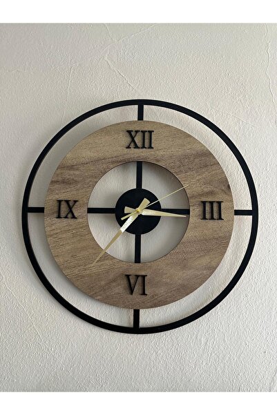 befezin Ledli Ahşap Duvar Saati Salon Oturma Yatak Odası Ofis Için 50x50 Işık...