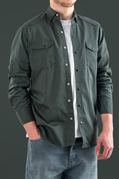 bombe Slim Fit Men's Cotton Denim Shirt